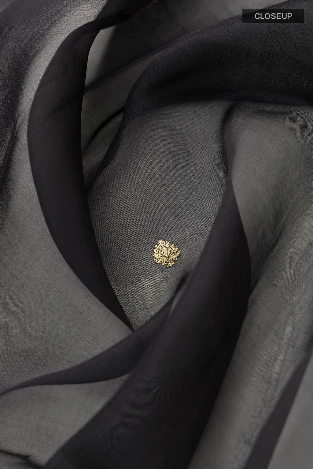 Black Pure Organza Silk Saree