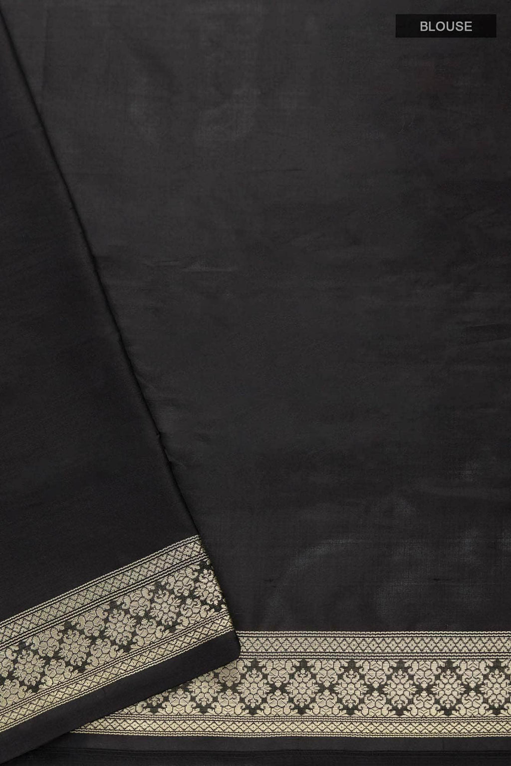 Mor-Black Banarasi Silk Saree