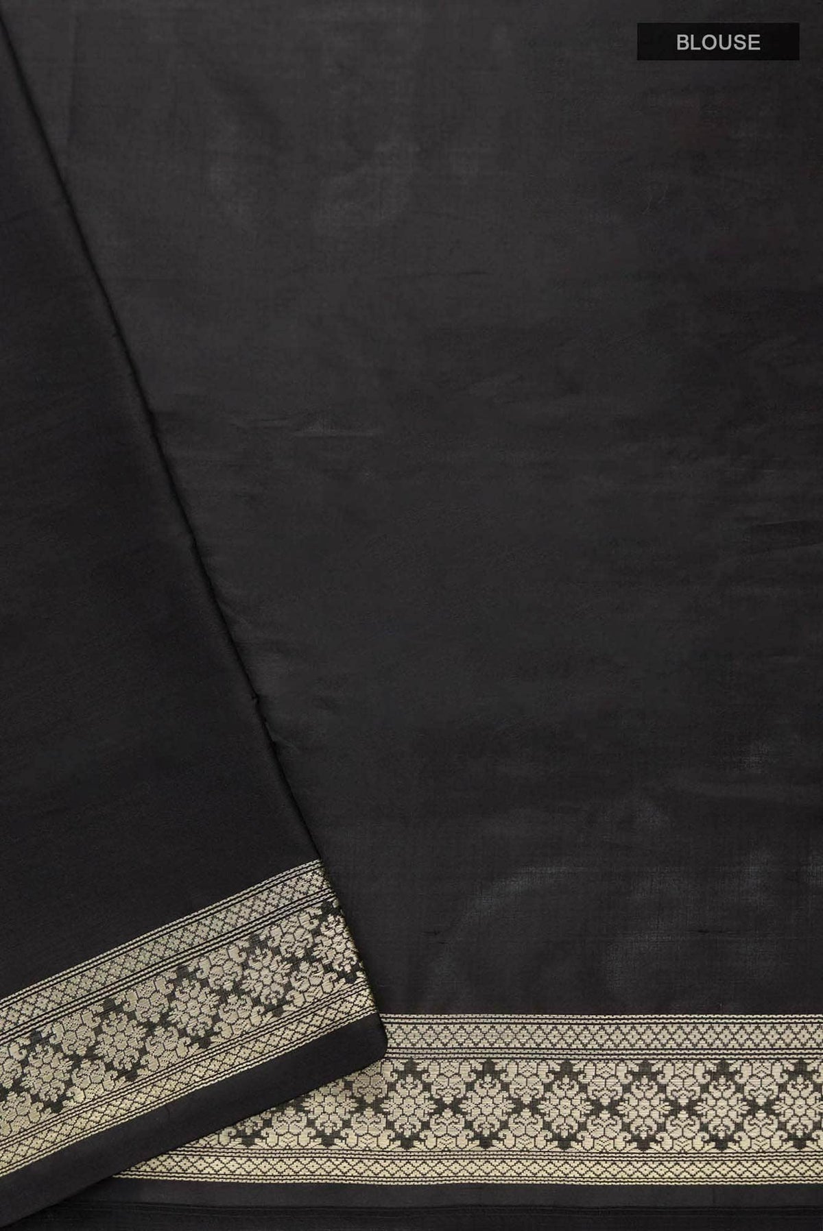 Mor-Black Banarasi Silk Saree