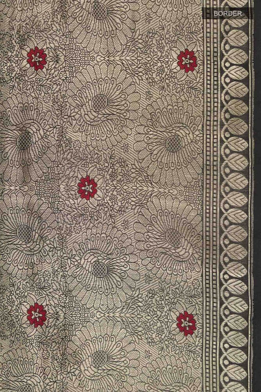 Mor-Black Banarasi Silk Saree