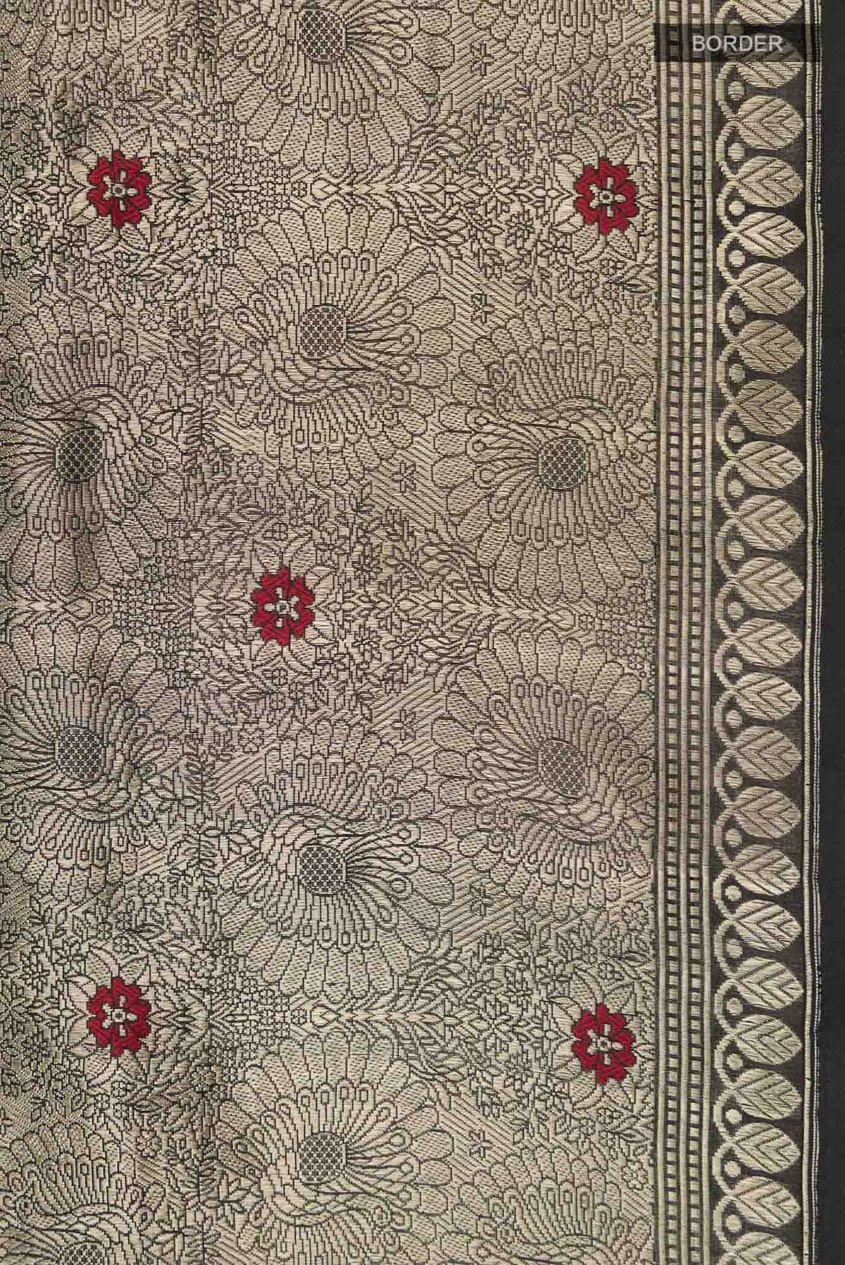 Mor-Black Banarasi Silk Saree