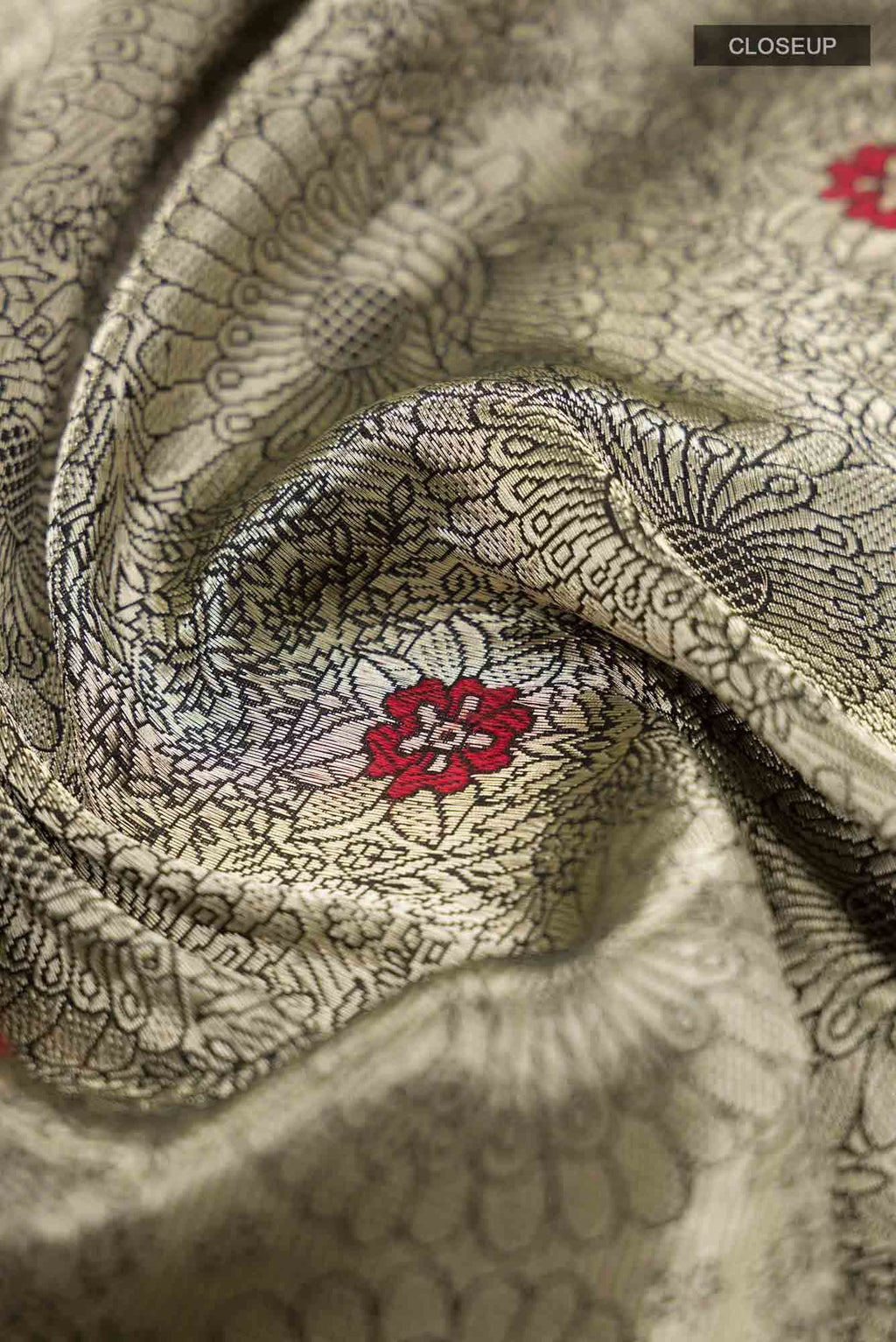 Mor-Black Banarasi Silk Saree