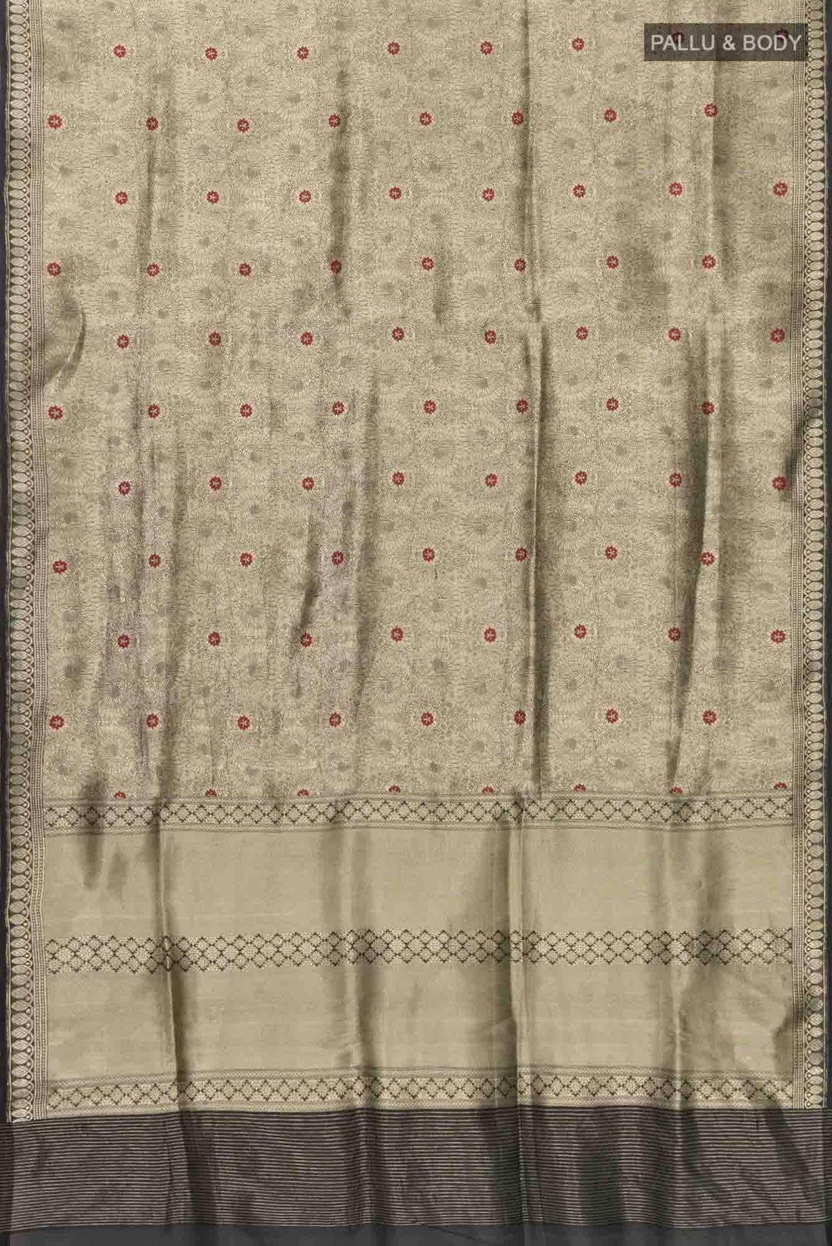 Mor-Black Banarasi Silk Saree