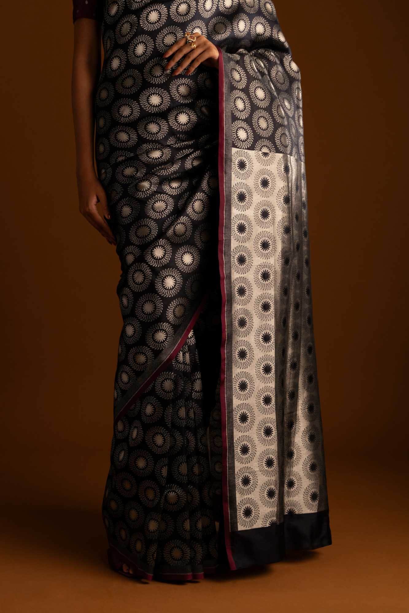 A New Day-Black Banarasi Silk Saree
