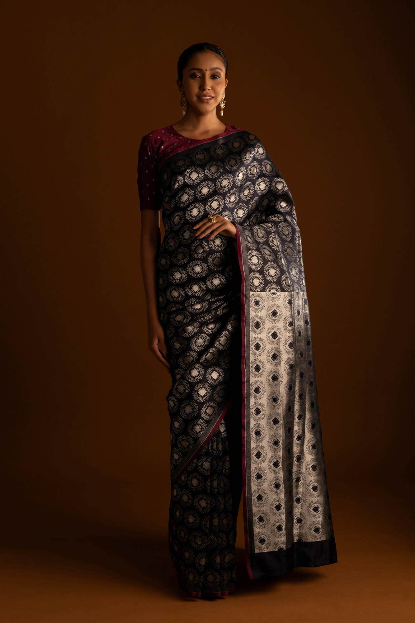 A New Day-Black Banarasi Silk Saree
