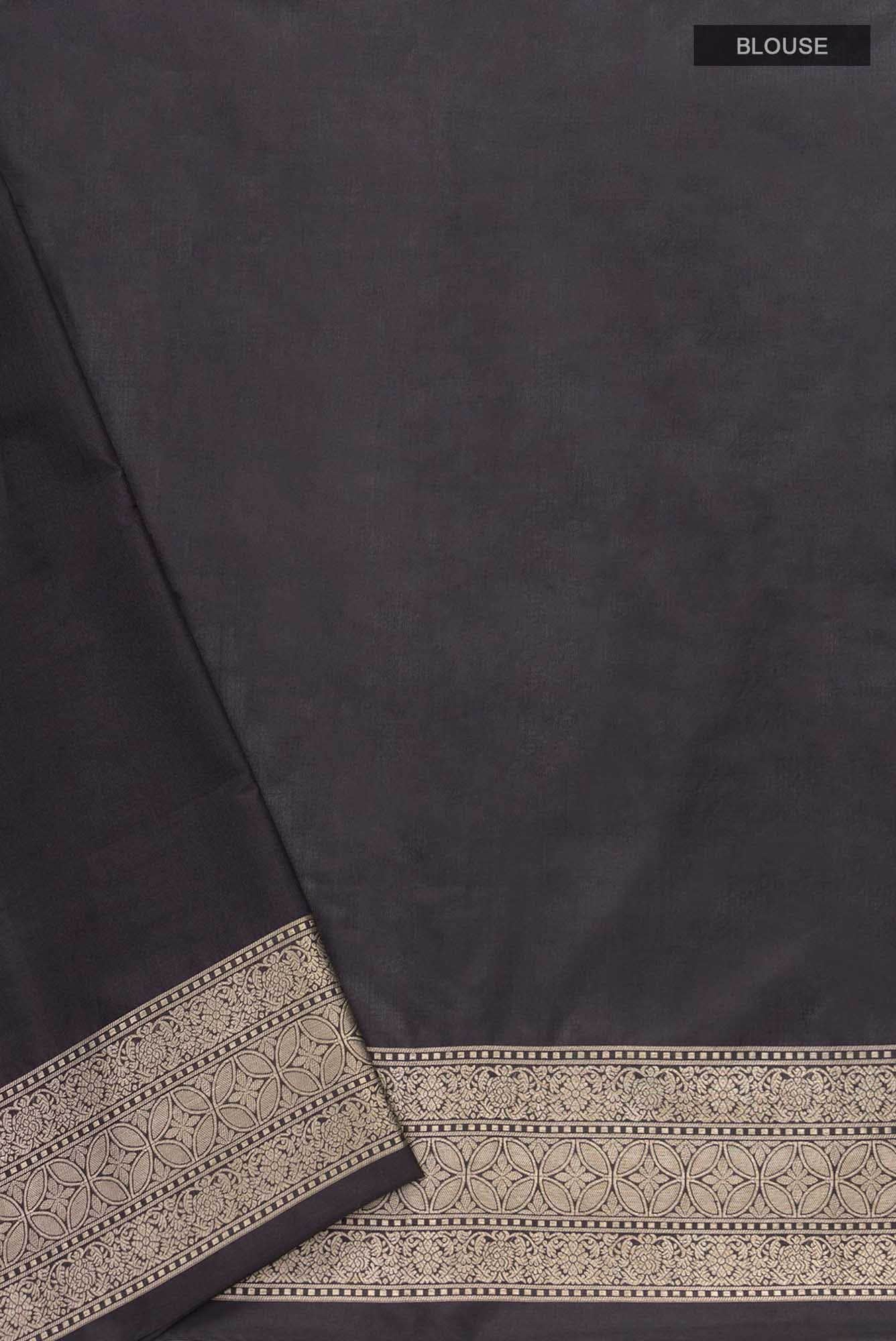 By the Bank of Ganges-Black Banarasi Silk Saree