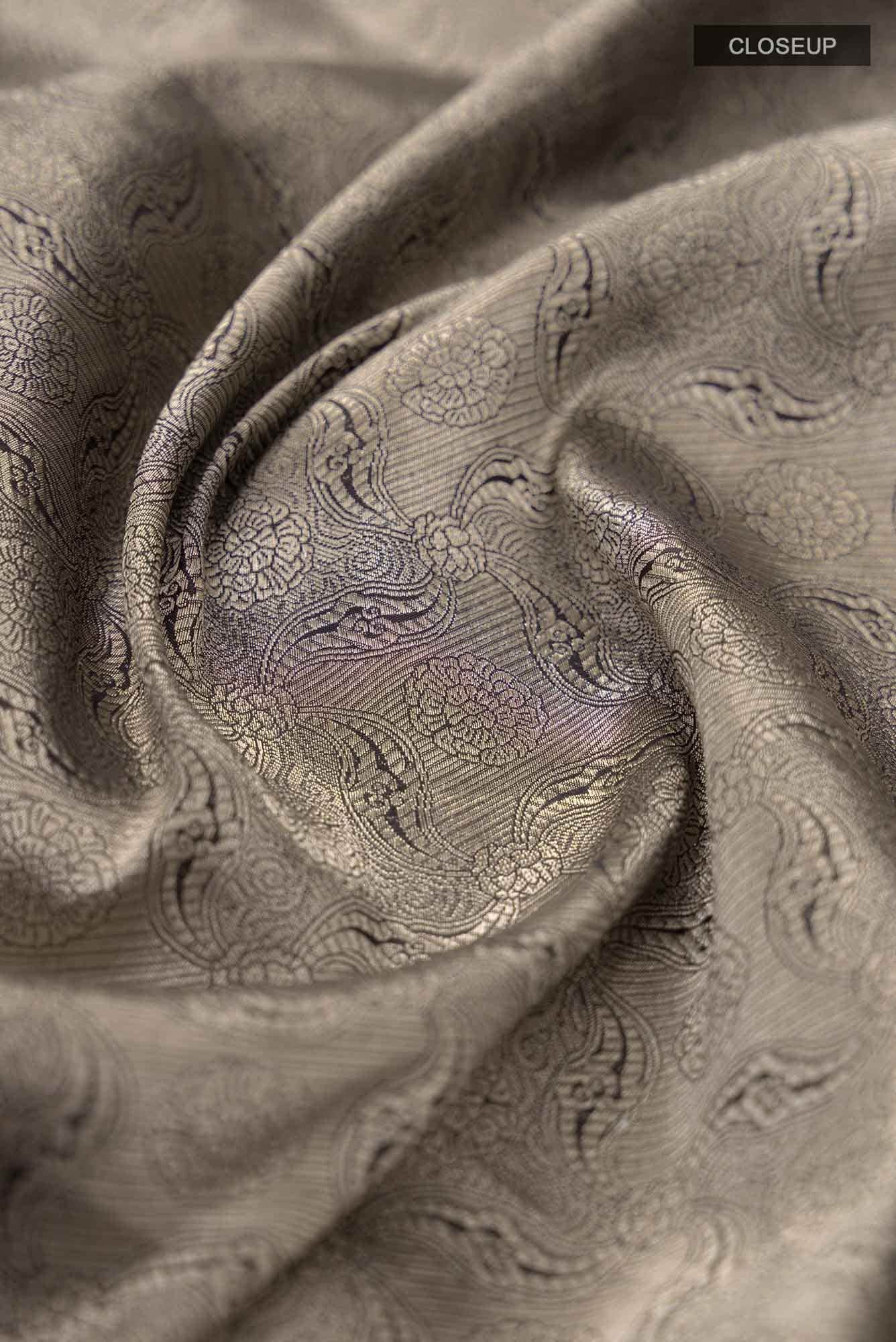 By the Bank of Ganges-Black Banarasi Silk Saree