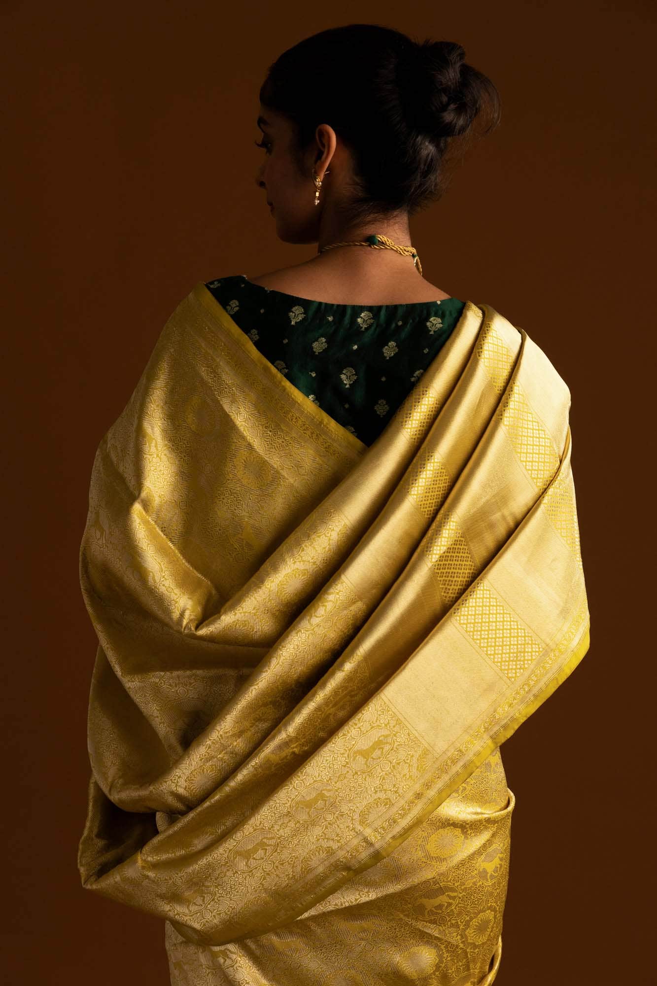 Chariots of the Sun-Yellow Banarasi Silk Saree