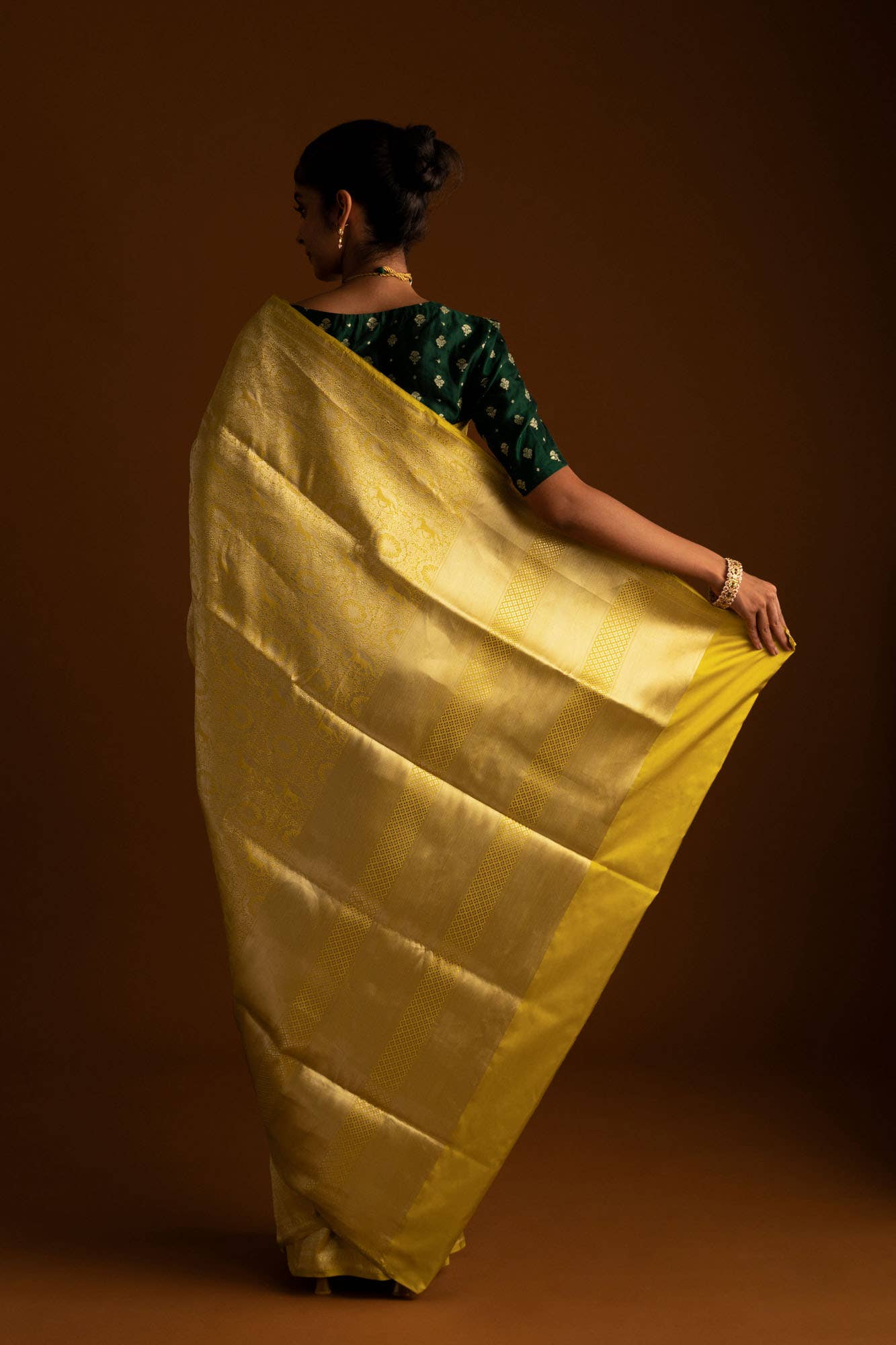 Chariots of the Sun-Yellow Banarasi Silk Saree