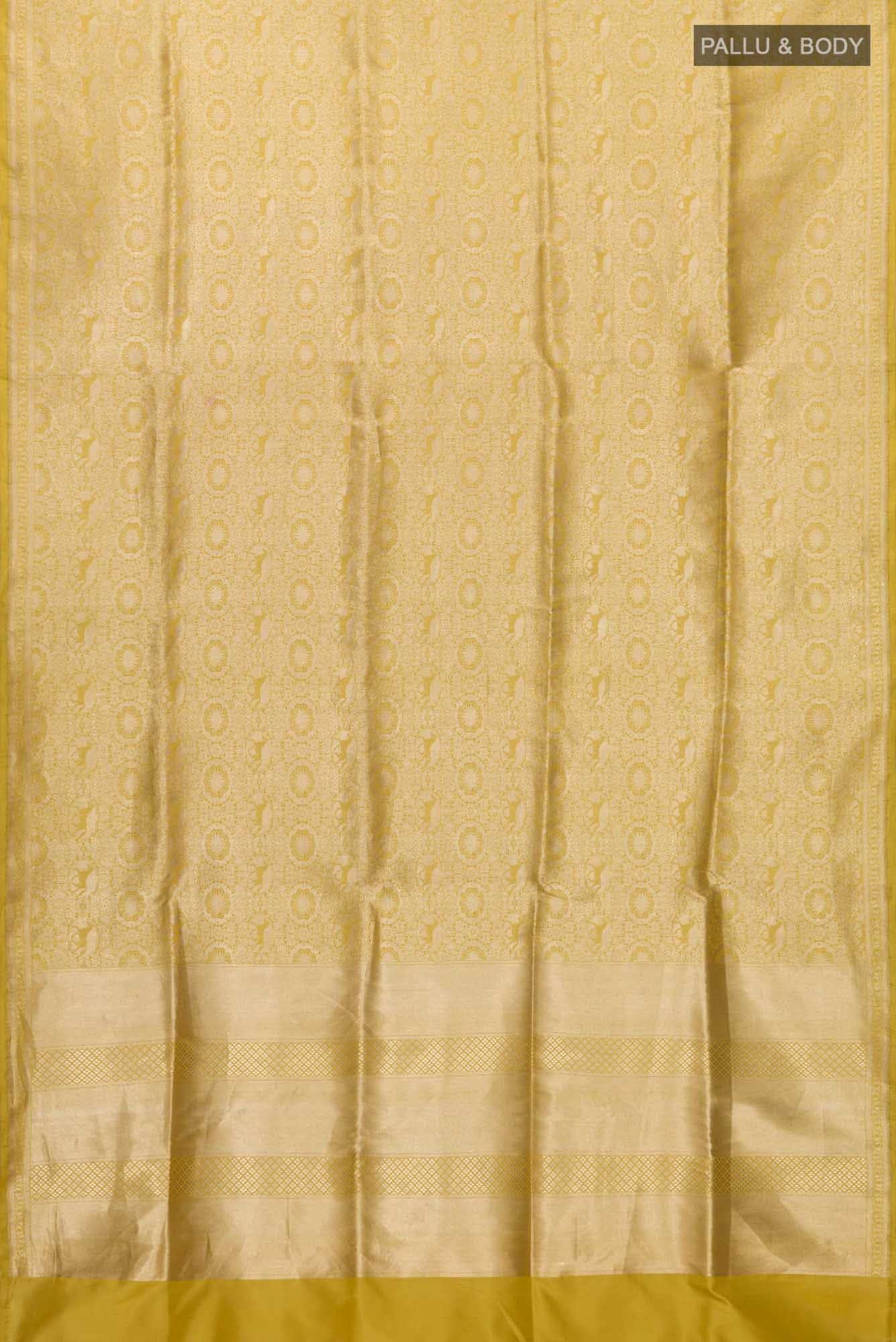 Chariots of the Sun-Yellow Banarasi Silk Saree