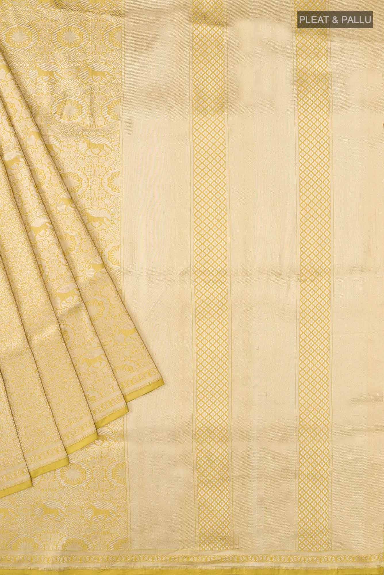 Chariots of the Sun-Yellow Banarasi Silk Saree