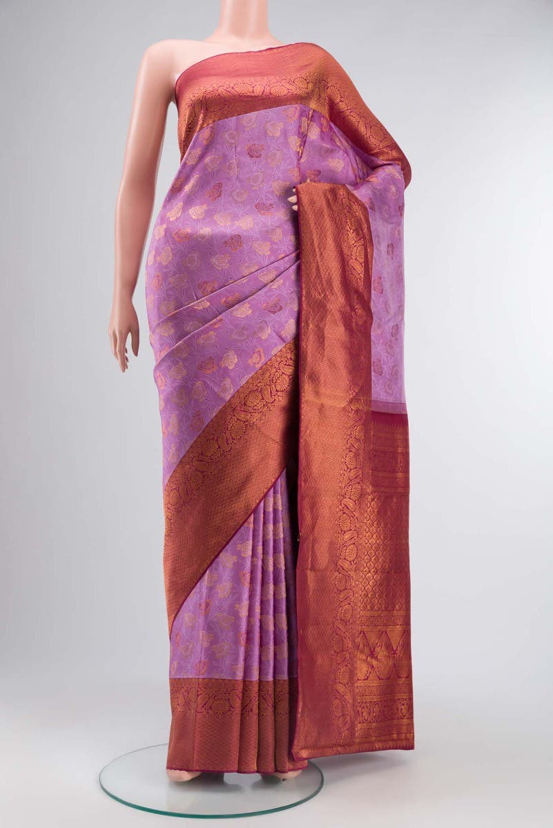 Lavender Kanchipuram Silk Saree