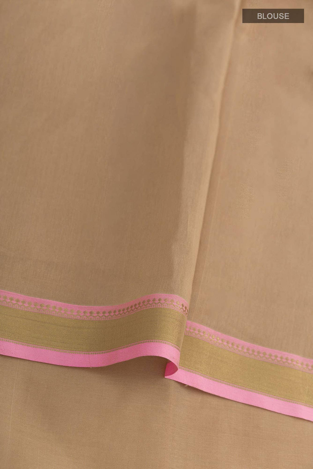Beige Chanderi Silk Cotton Saree