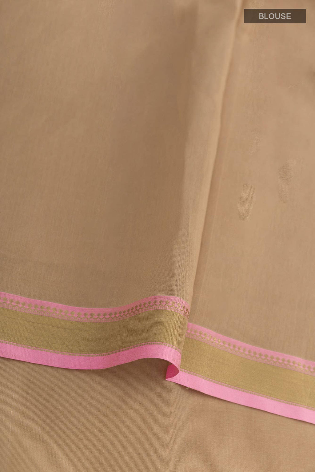 Beige Chanderi Silk Cotton Saree