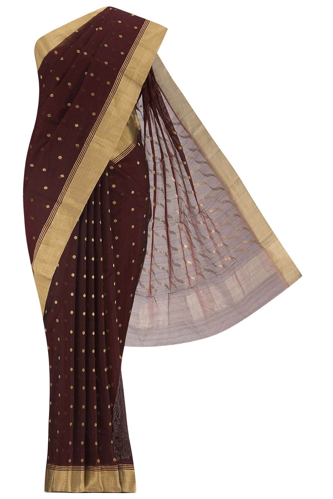 Maroon Chanderi Silk Cotton Saree