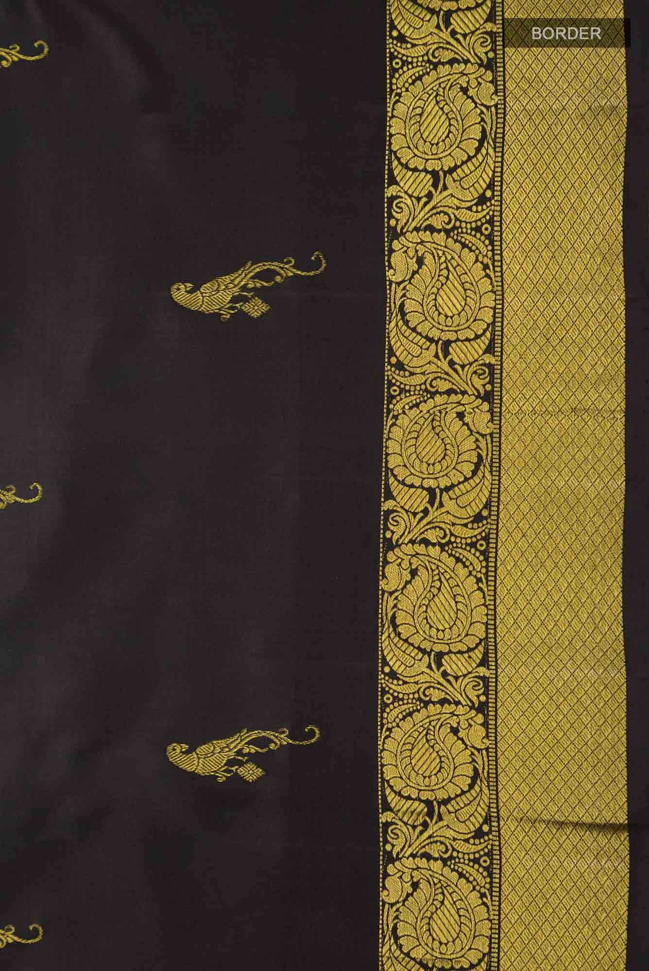 Antarang-Black Kanchipuram Silk Saree