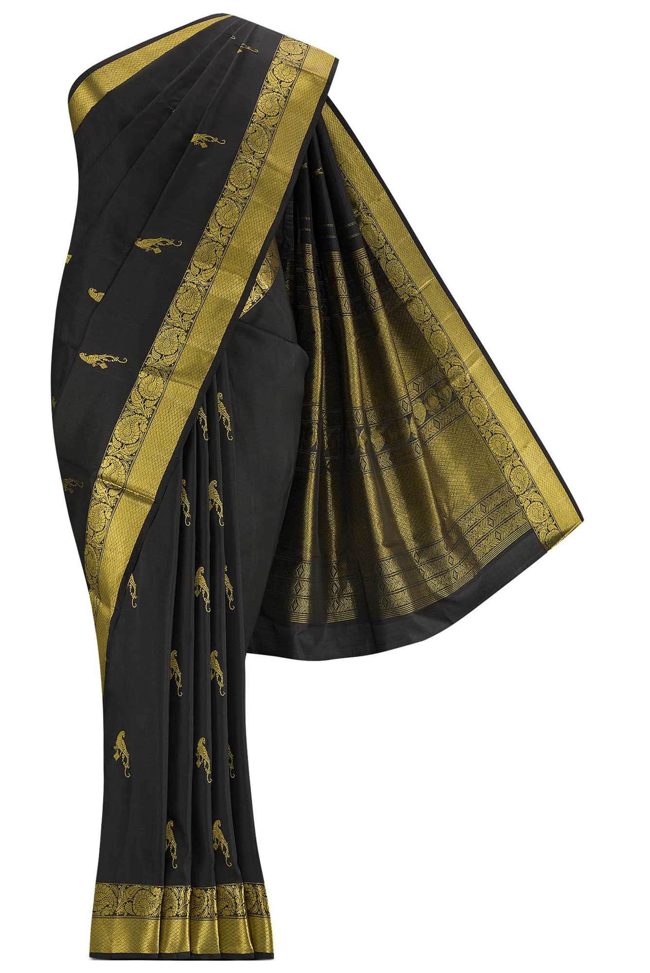 Antarang-Black Kanchipuram Silk Saree