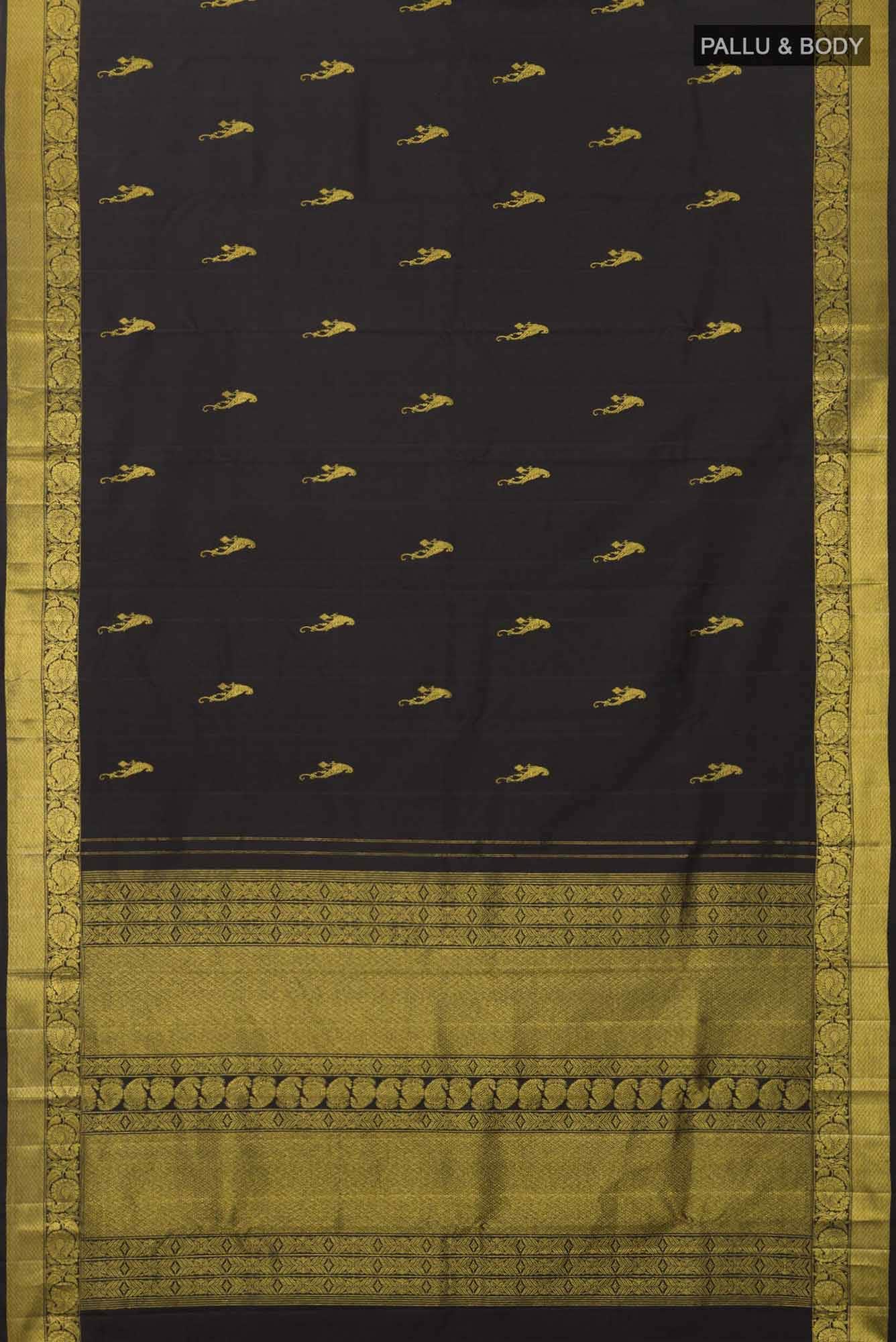 Antarang-Black Kanchipuram Silk Saree