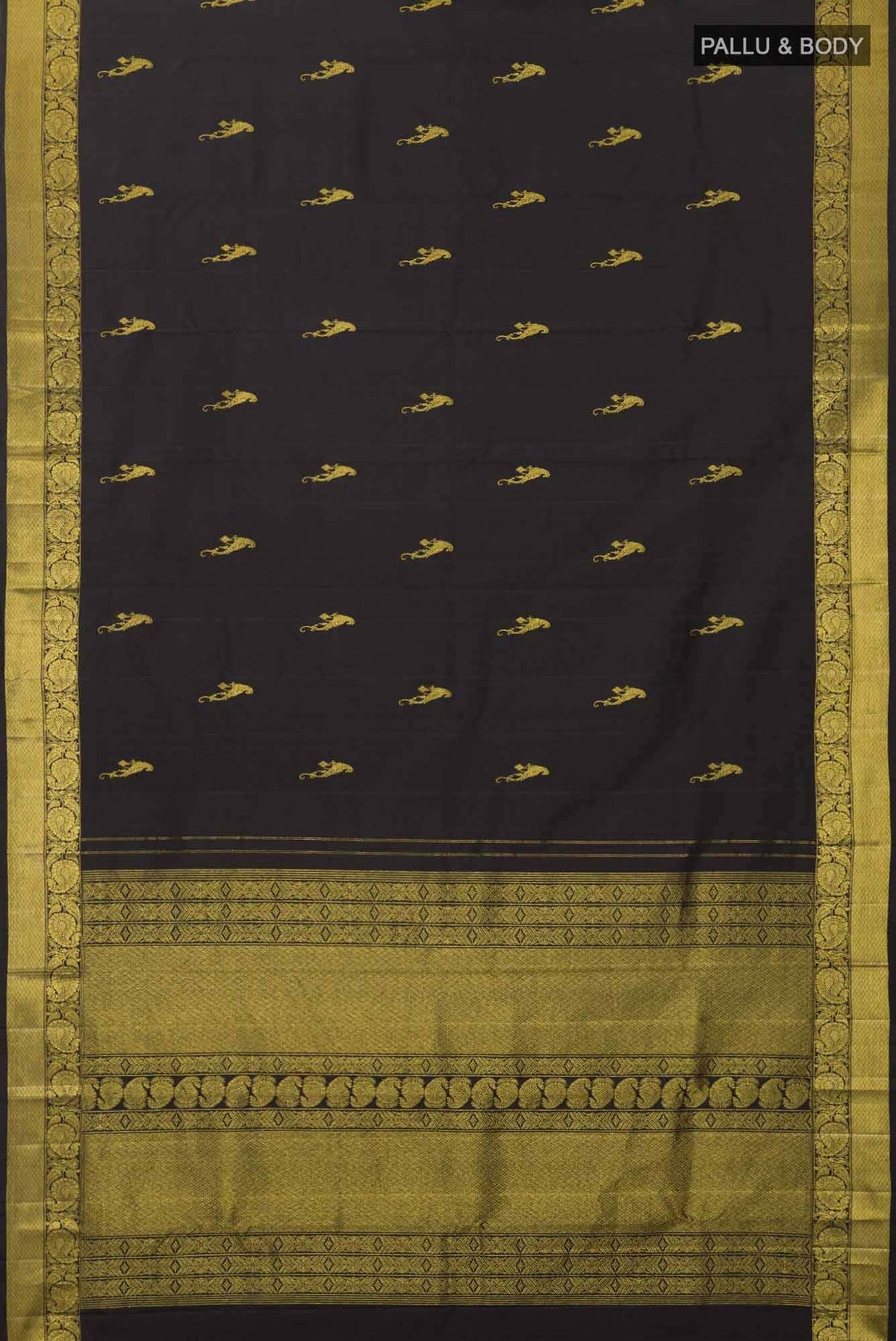 Antarang-Black Kanchipuram Silk Saree