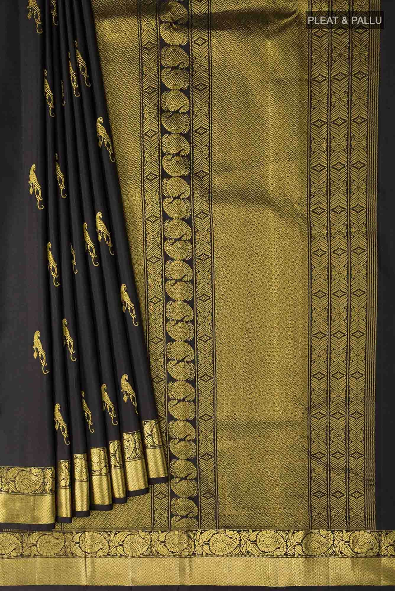 Antarang-Black Kanchipuram Silk Saree