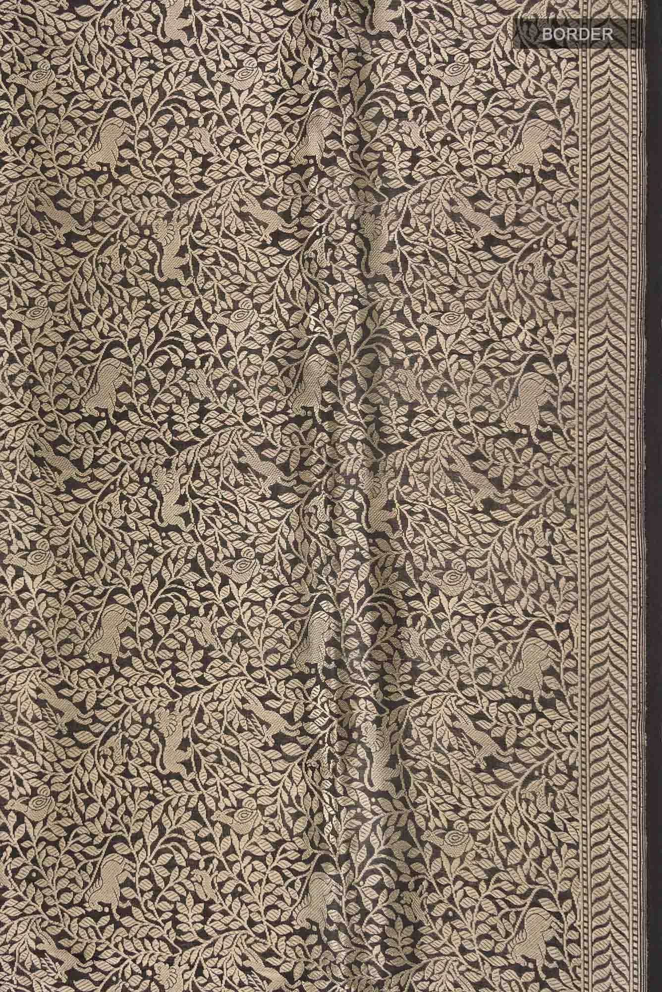 Mogli's World-Black Banarasi Silk Saree