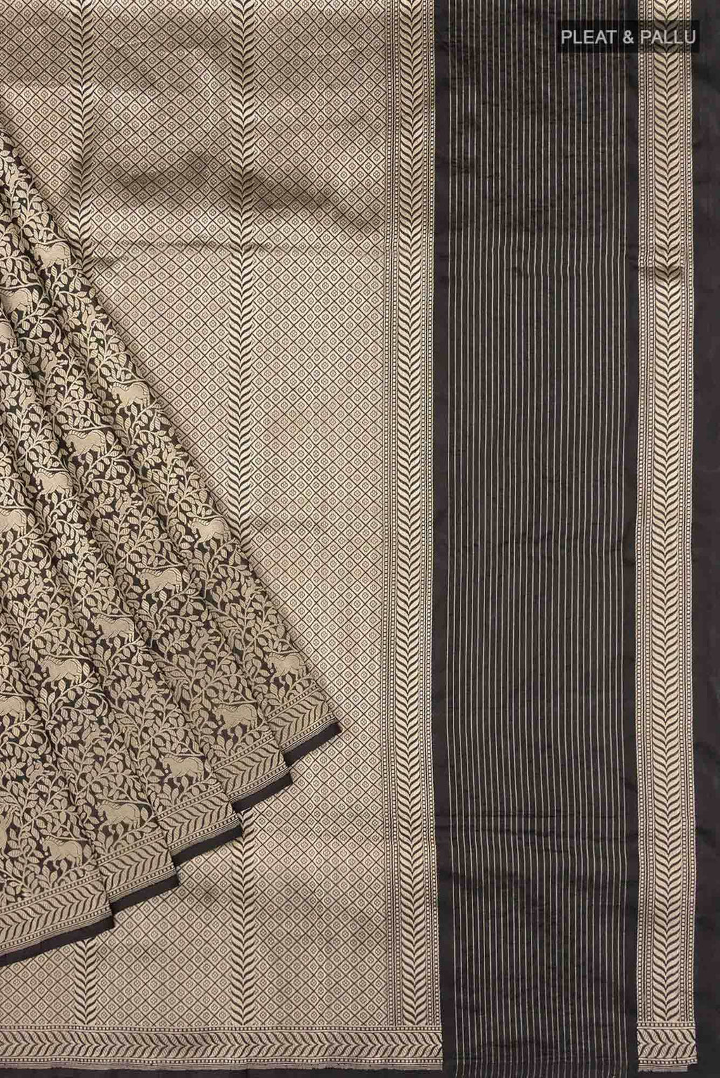 Mogli's World-Black Banarasi Silk Saree