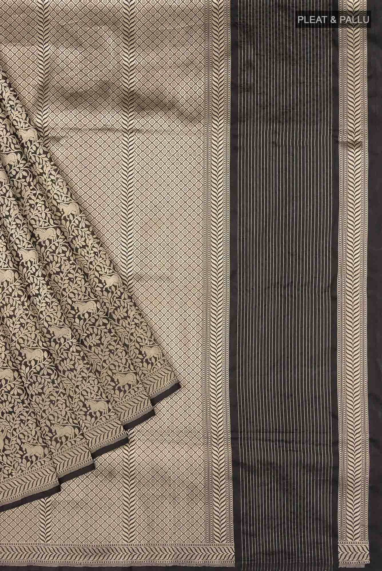 Mogli's World-Black Banarasi Silk Saree