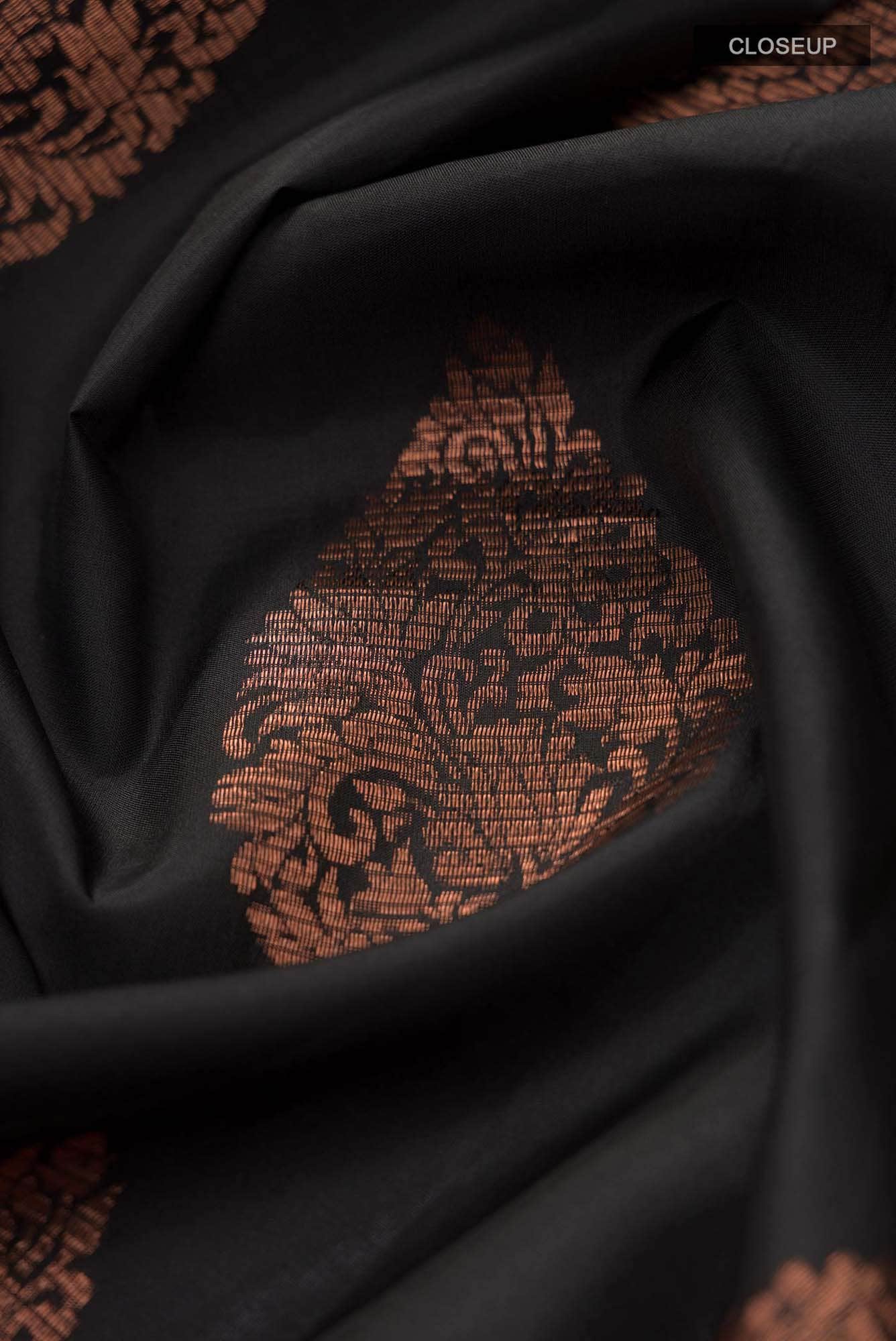Black Kanchipuram Silk Saree