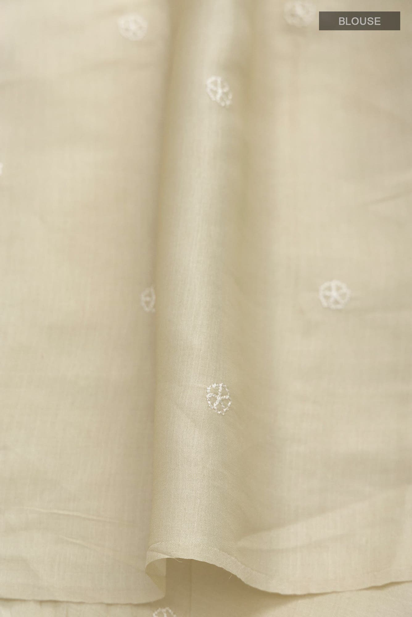 Beige Blended Tussar Silk Saree