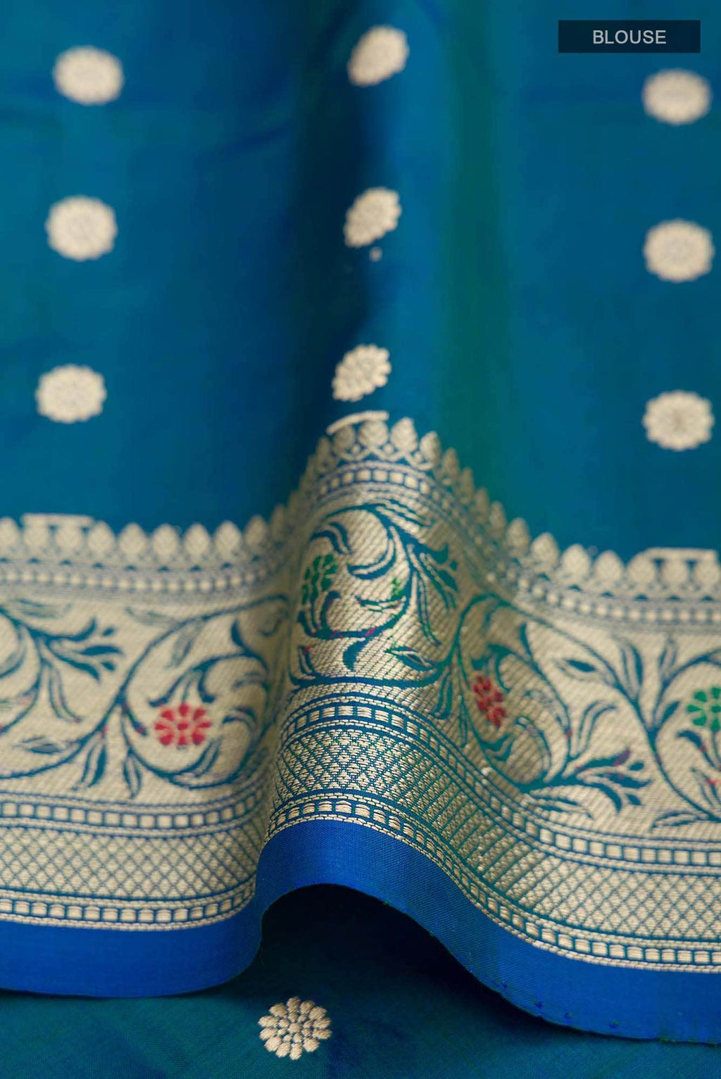 Blue Banarasi Katan Silk Saree