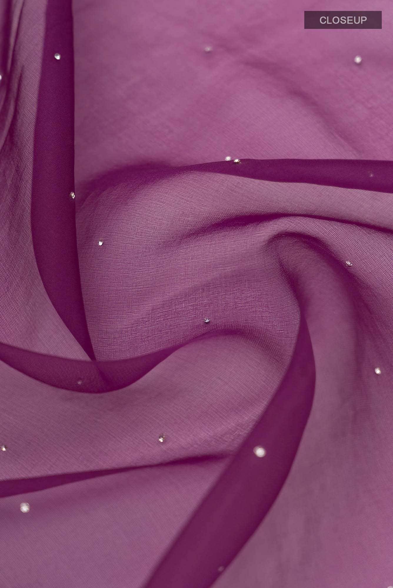 Purple Blended Organza Silk Saree