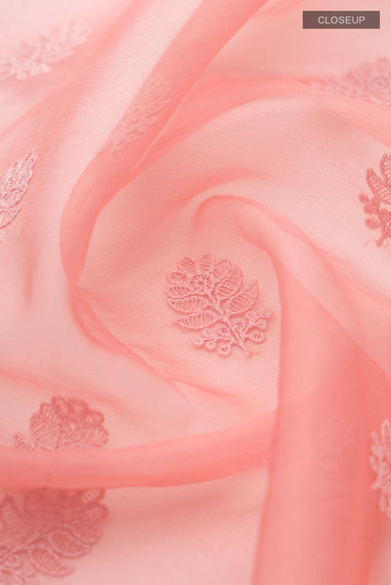 Peach Blended Organza Silk Saree