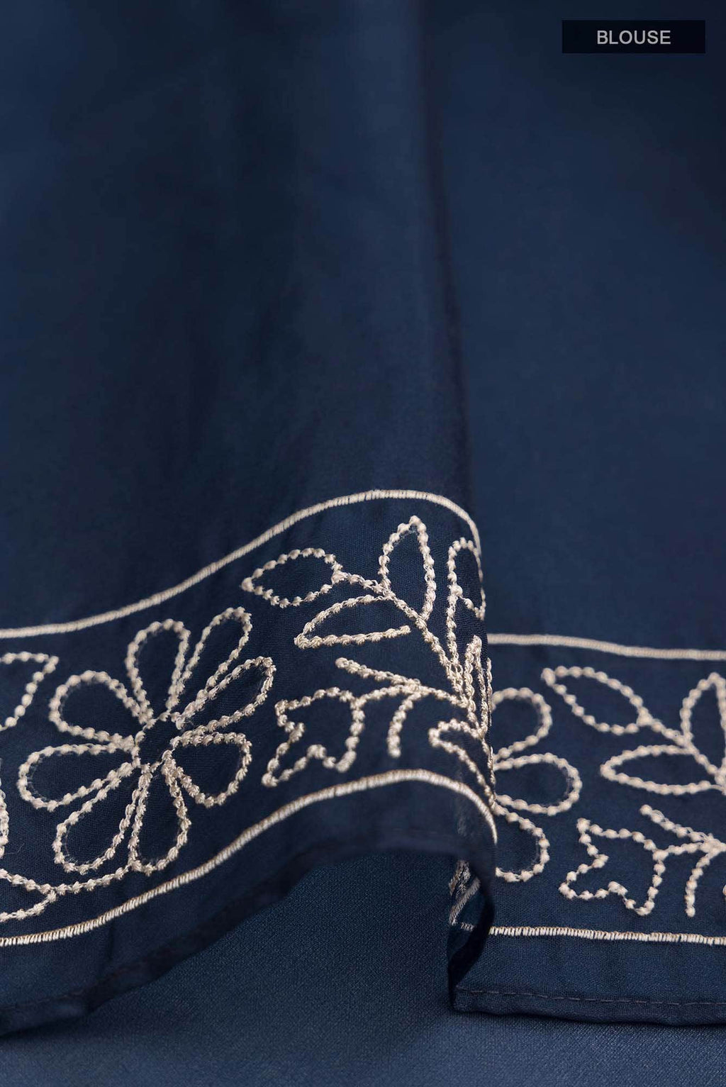 Navy Blue Blended Organza Silk Saree