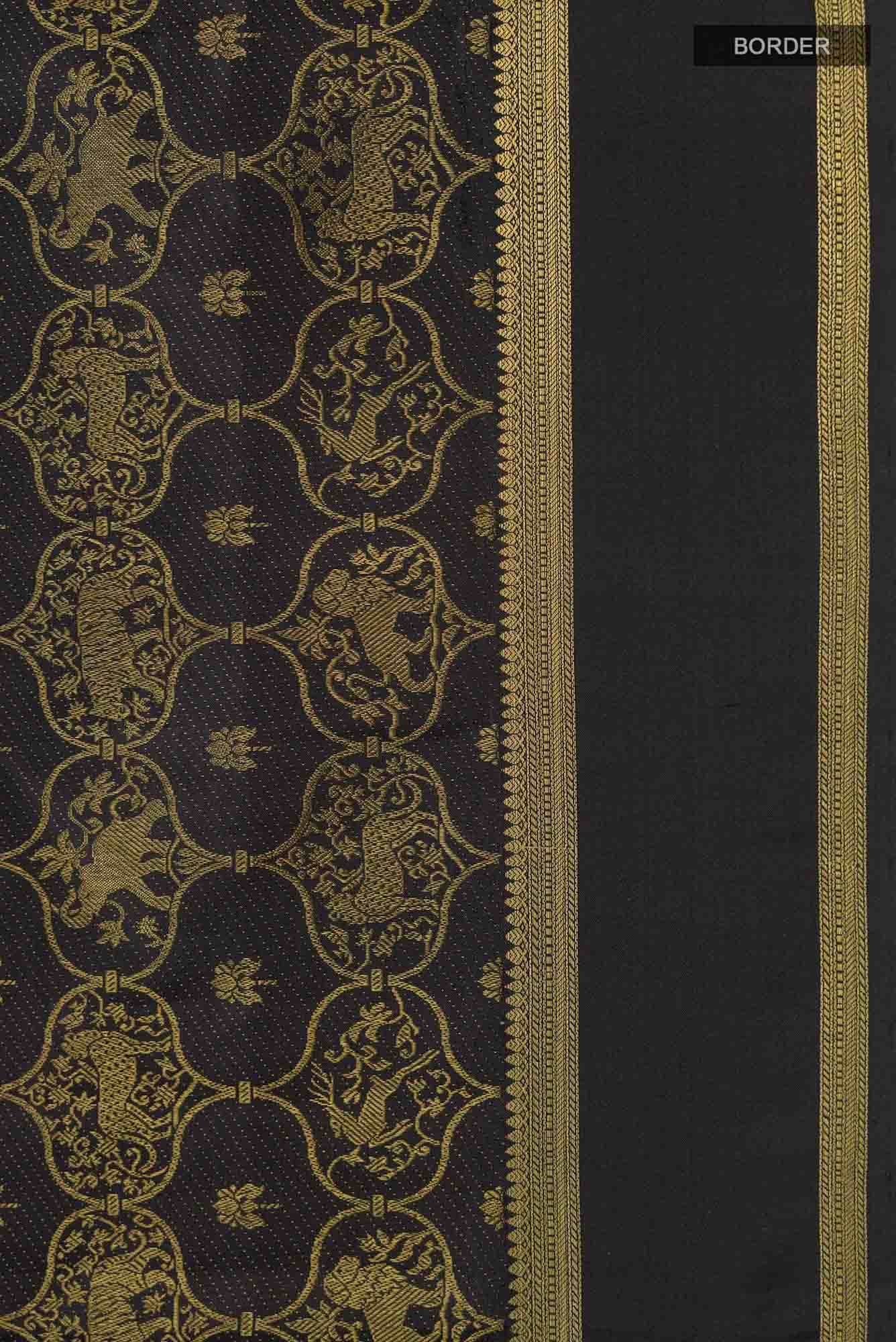 Malhar-Black Kanchipuram Silk Saree
