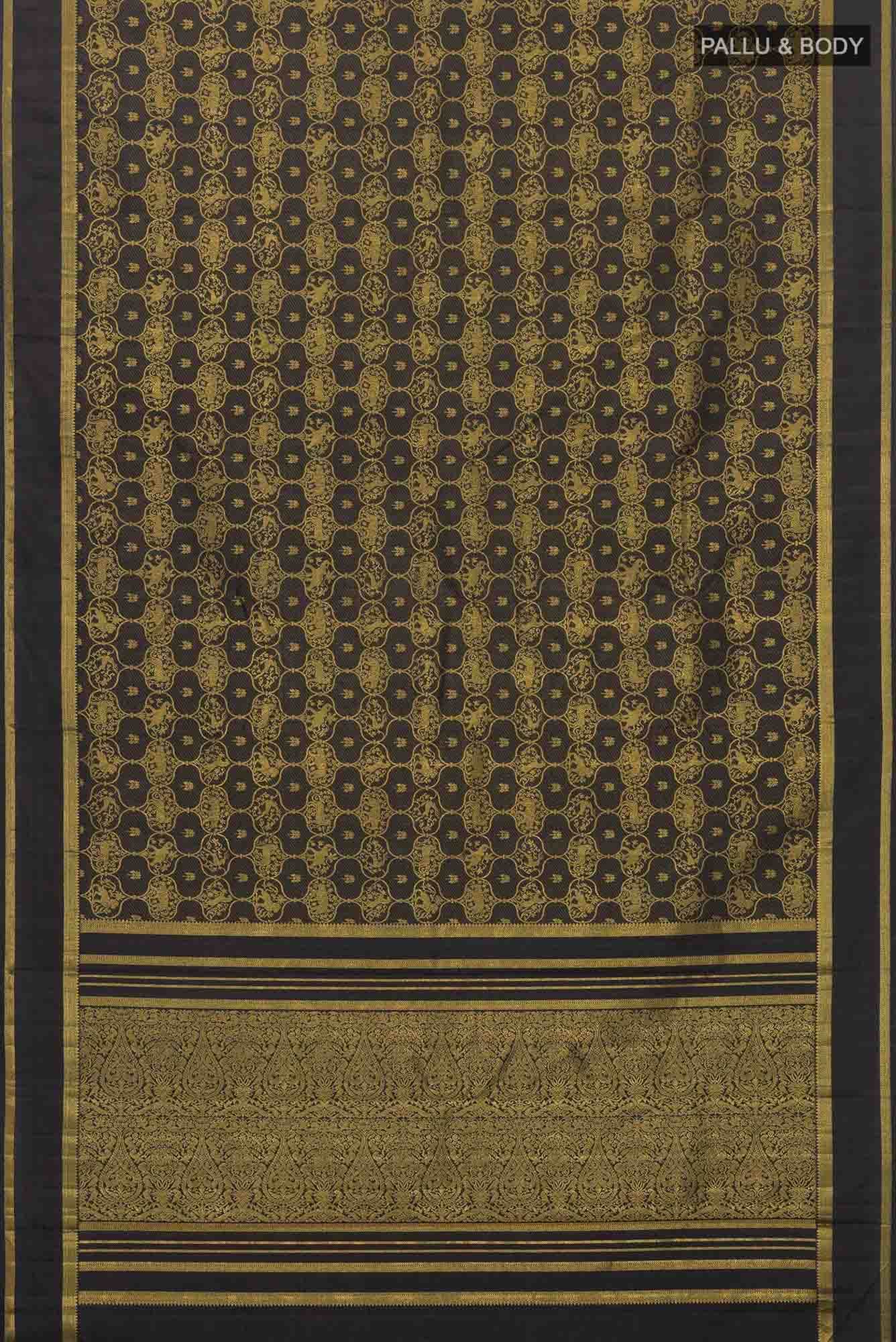 Malhar-Black Kanchipuram Silk Saree