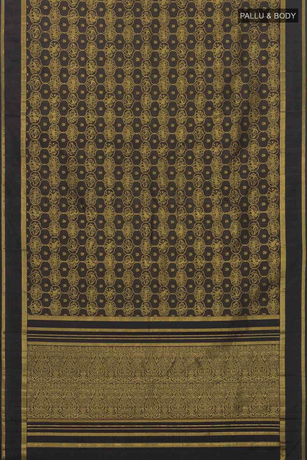 Malhar-Black Kanchipuram Silk Saree