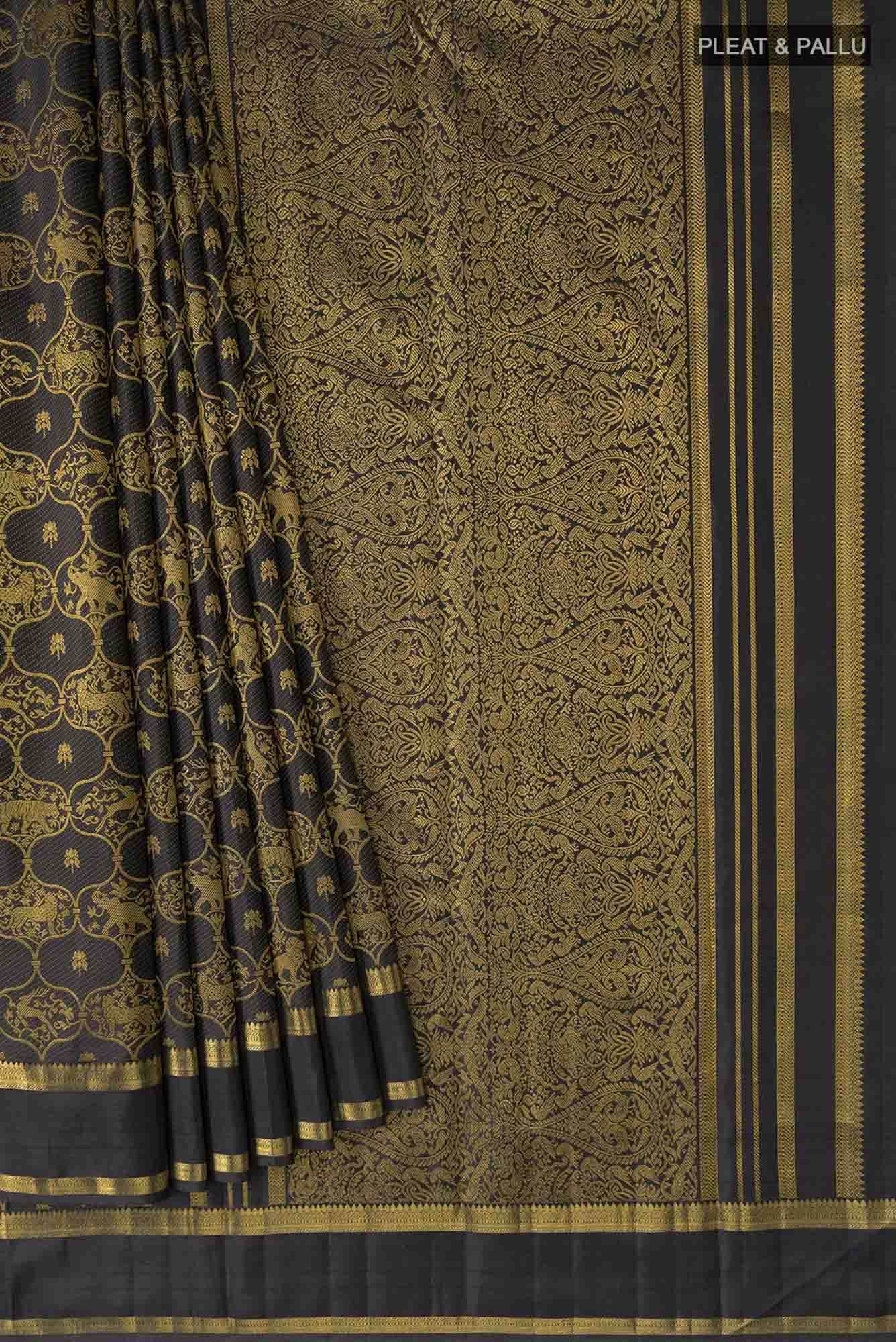 Malhar-Black Kanchipuram Silk Saree