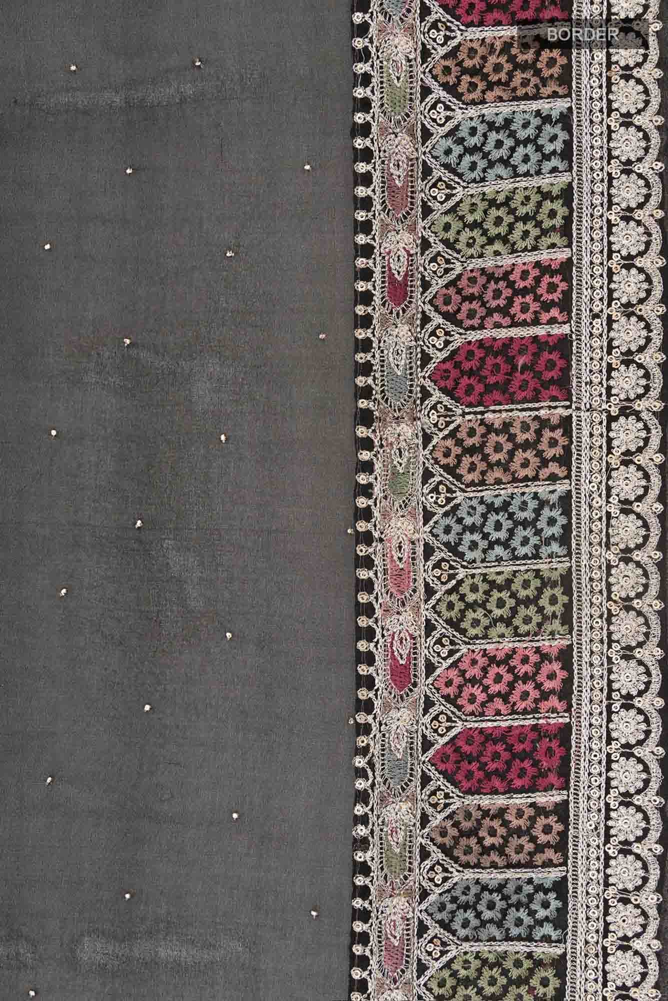 Black Pure Organza Silk Saree