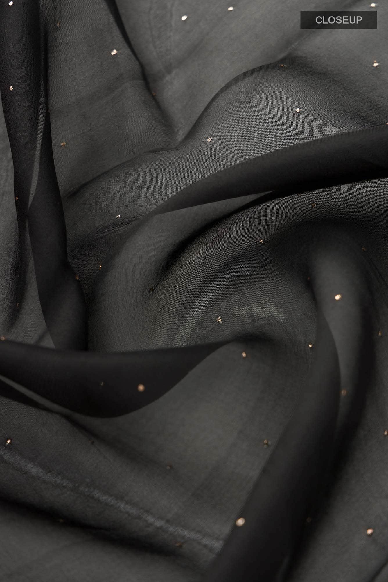 Black Pure Organza Silk Saree