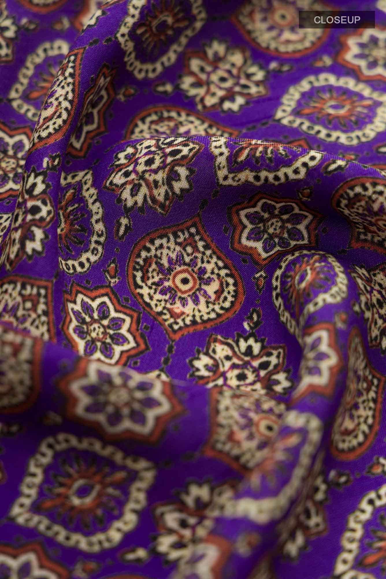 Violet Bhagalpuri Tussar Silk Saree