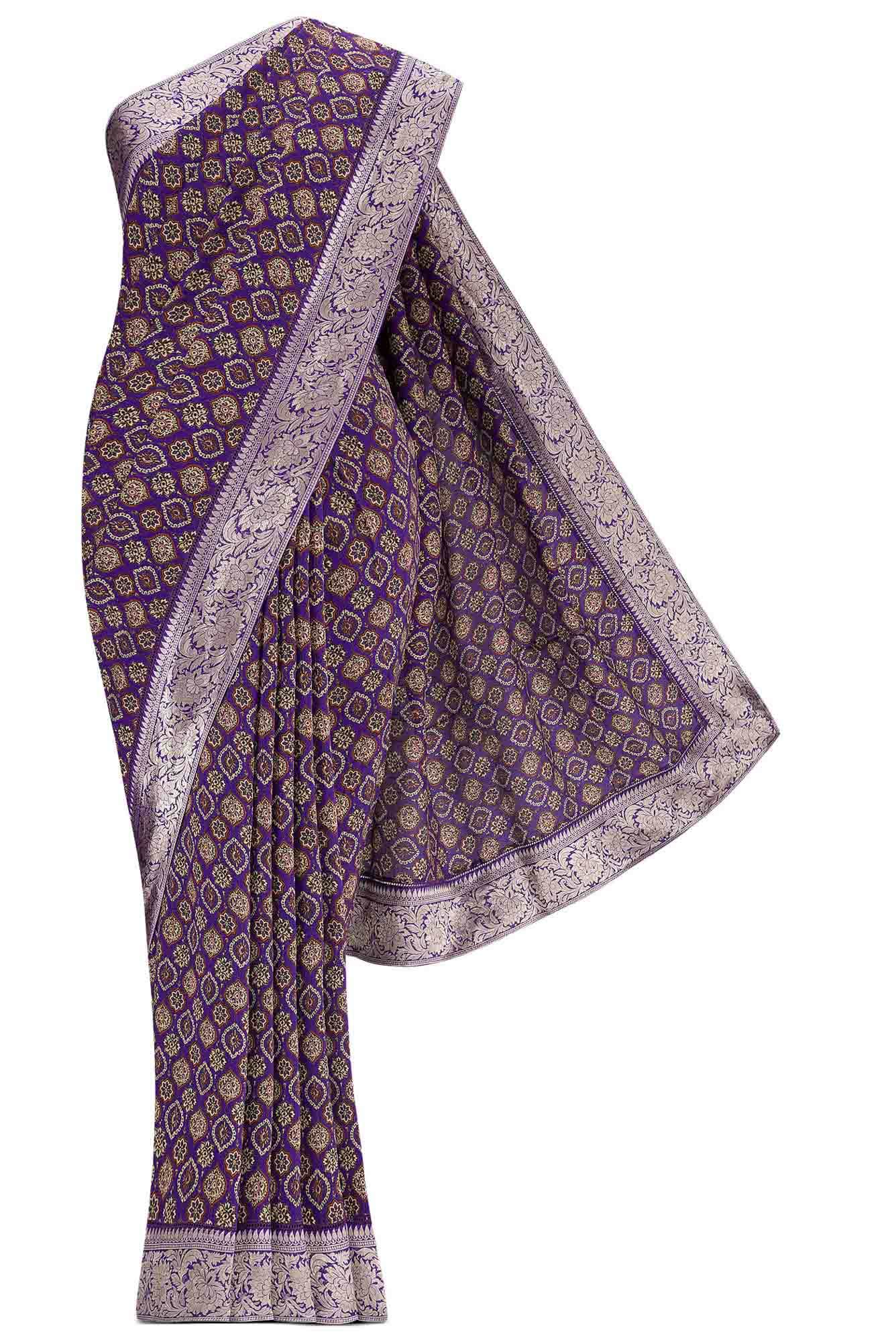 Violet Bhagalpuri Tussar Silk Saree