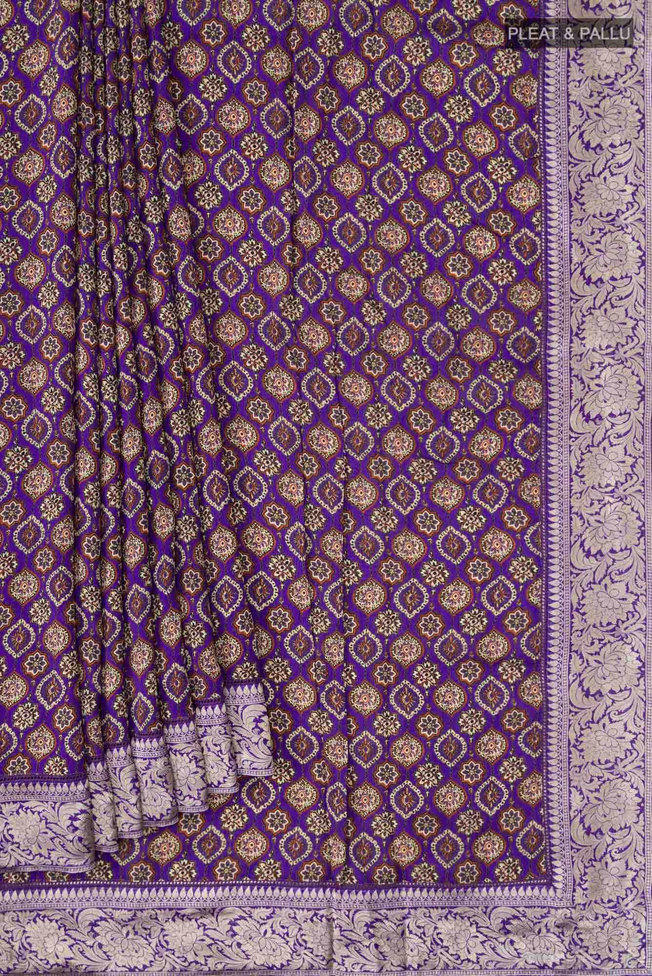 Violet Bhagalpuri Tussar Silk Saree