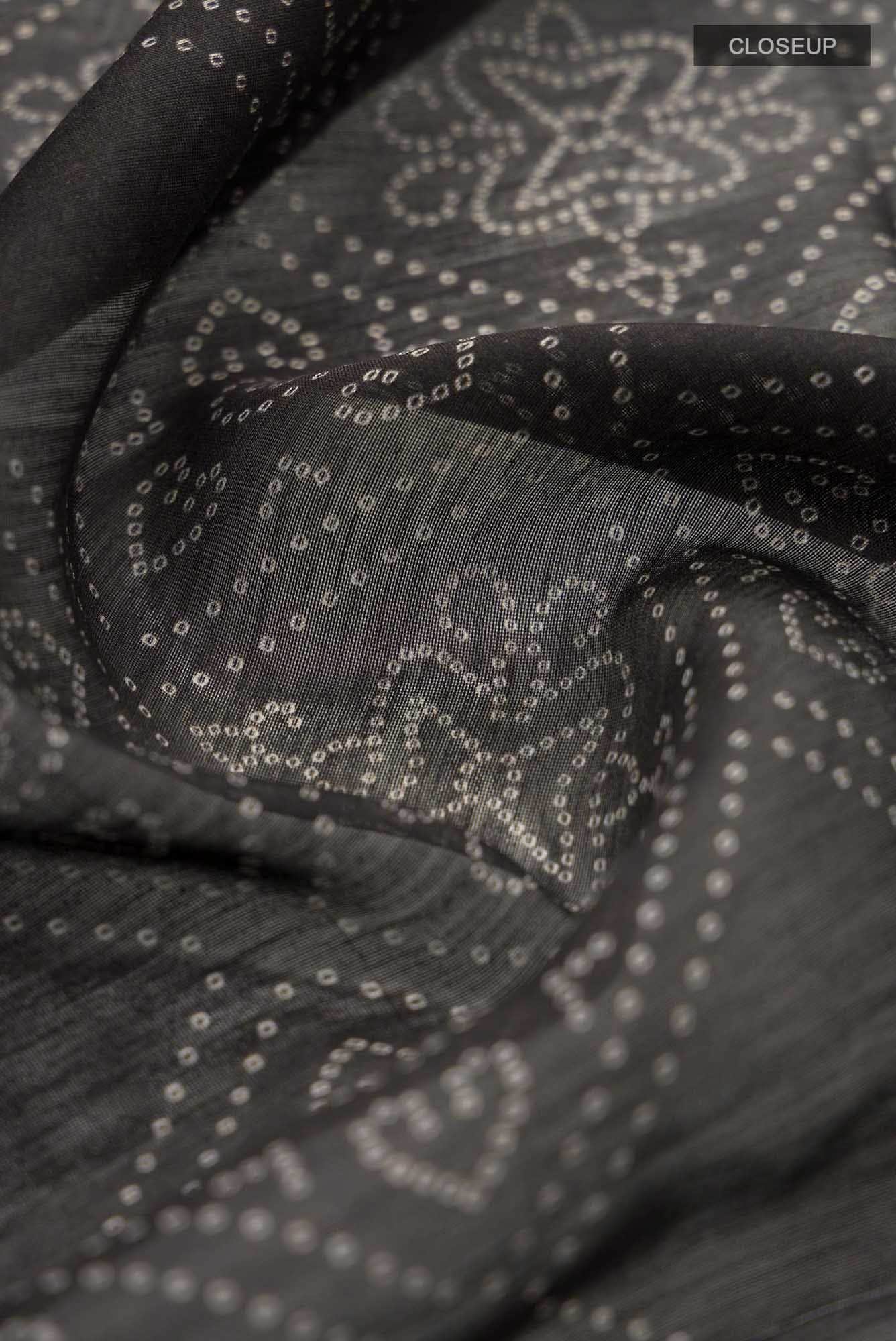 Black Bhagalpuri Tussar Silk Saree