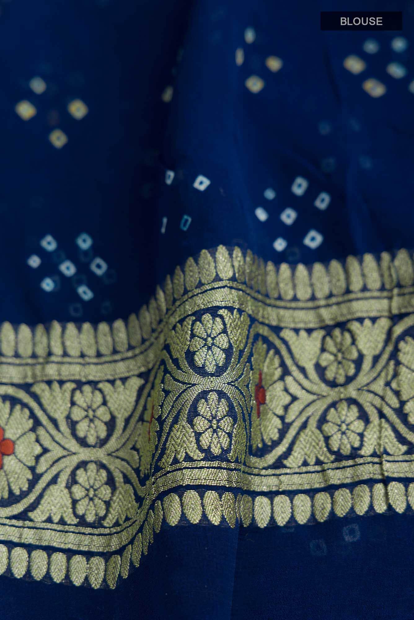 Blue Banarasi Georgette Saree