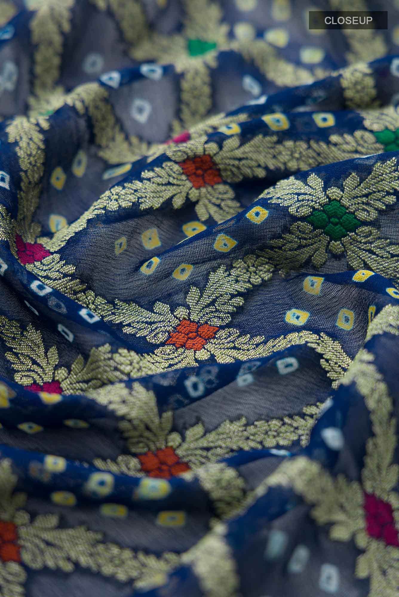 Blue Banarasi Georgette Saree