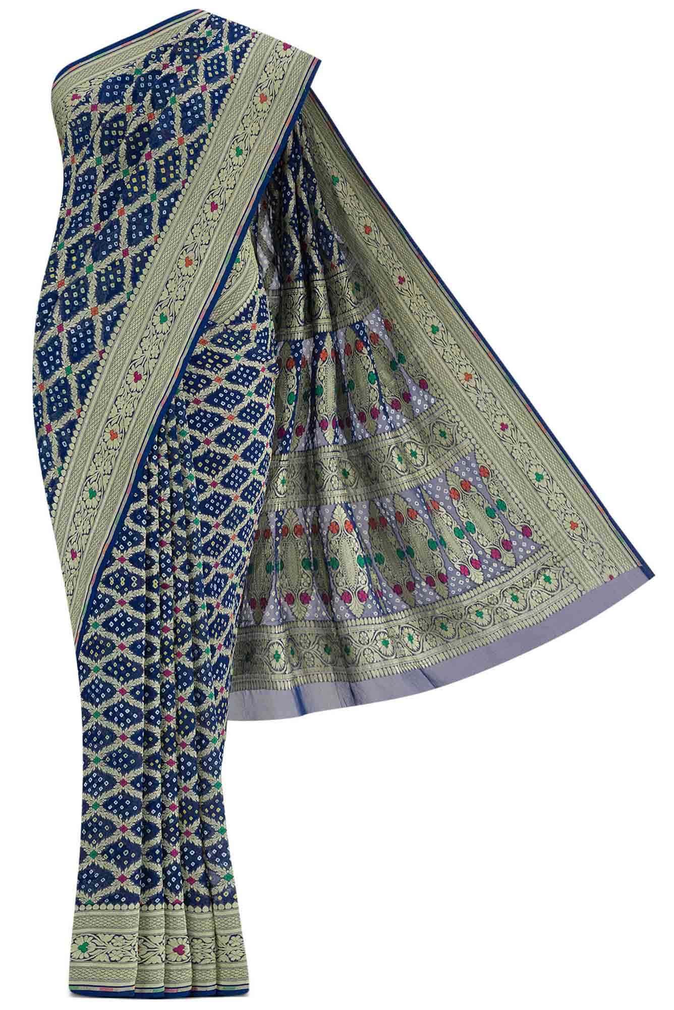 Blue Banarasi Georgette Saree