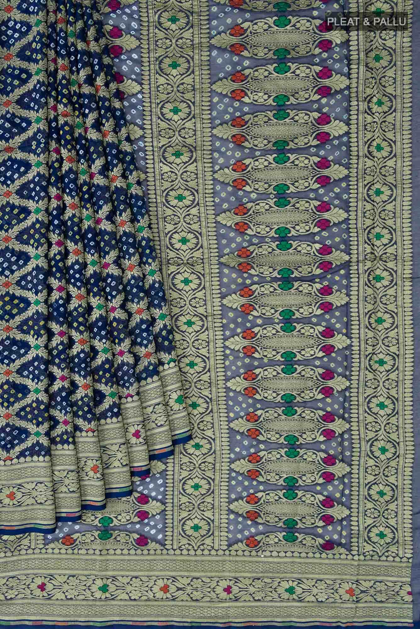 Blue Banarasi Georgette Saree