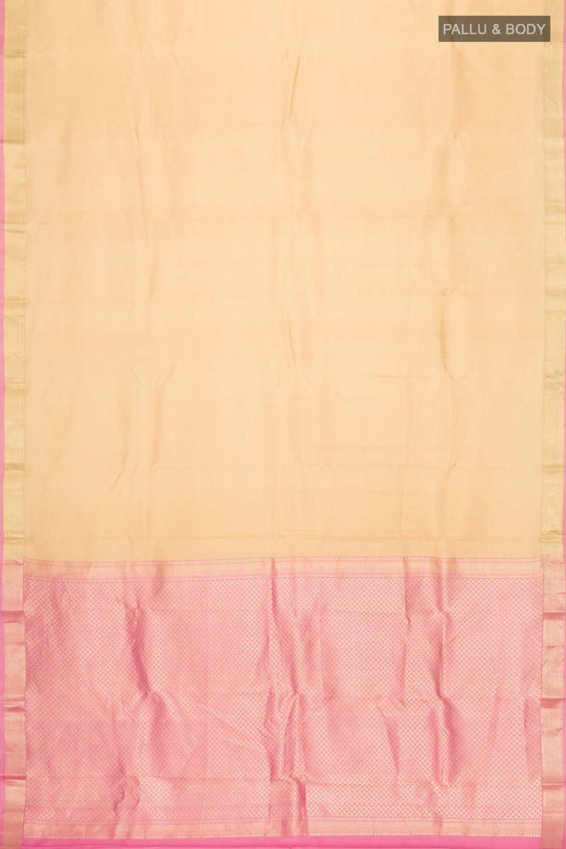 Beige Kanchipuram Silk Saree