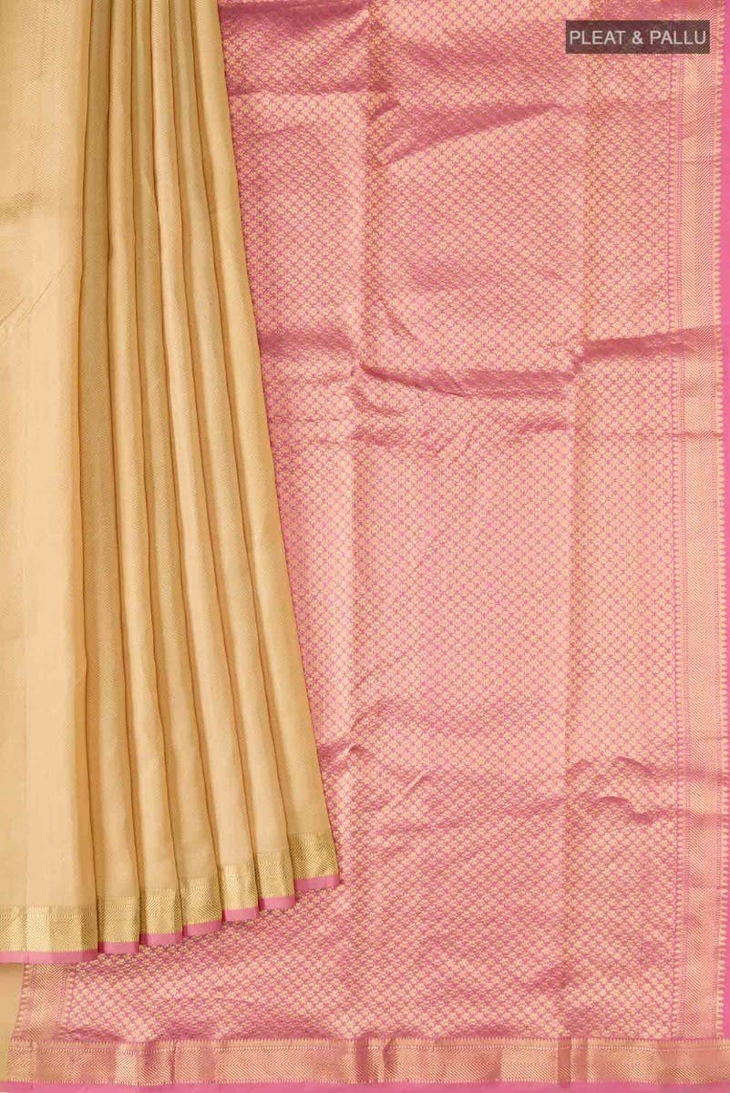 Beige Kanchipuram Silk Saree