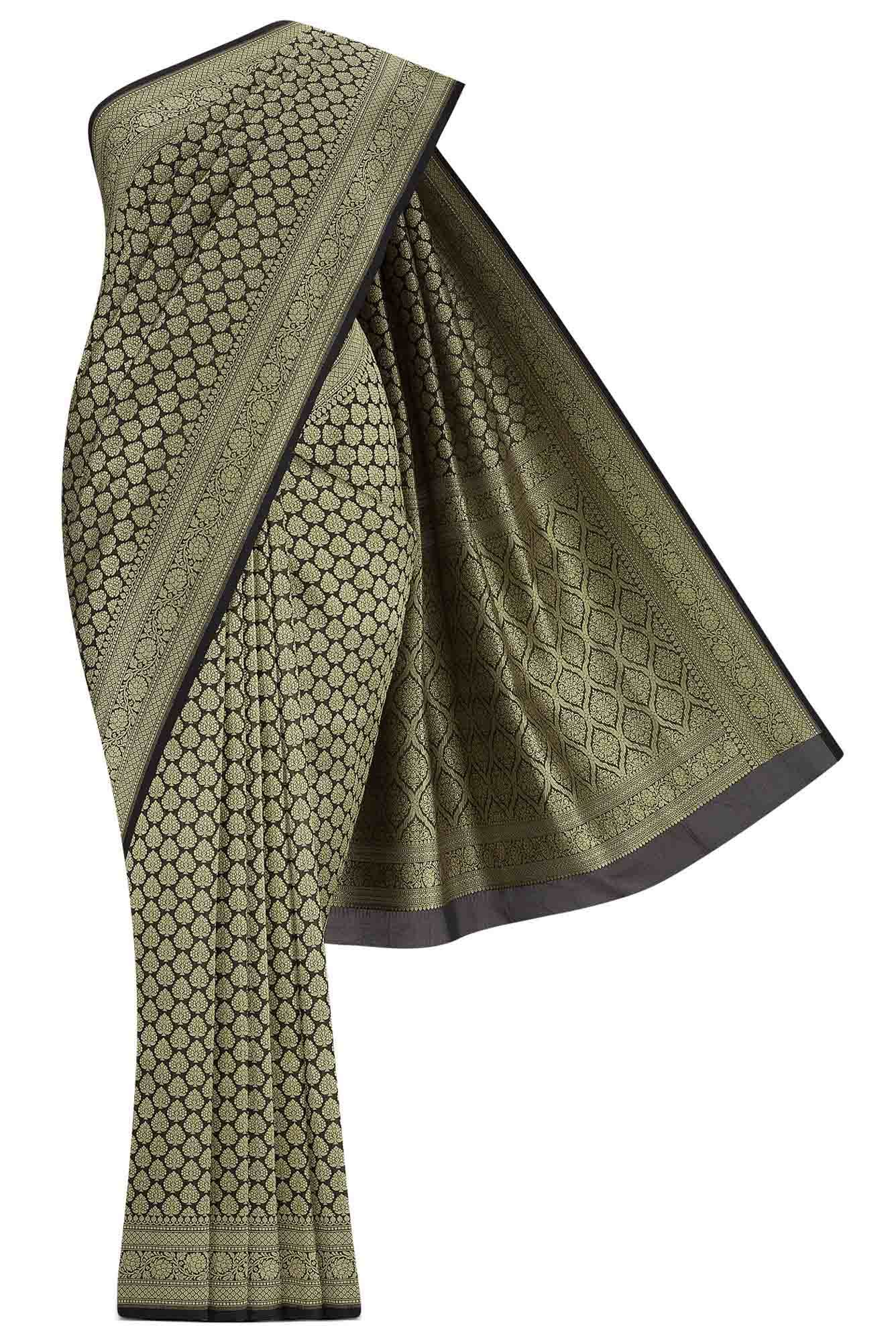 Black Banarasi Silk Saree